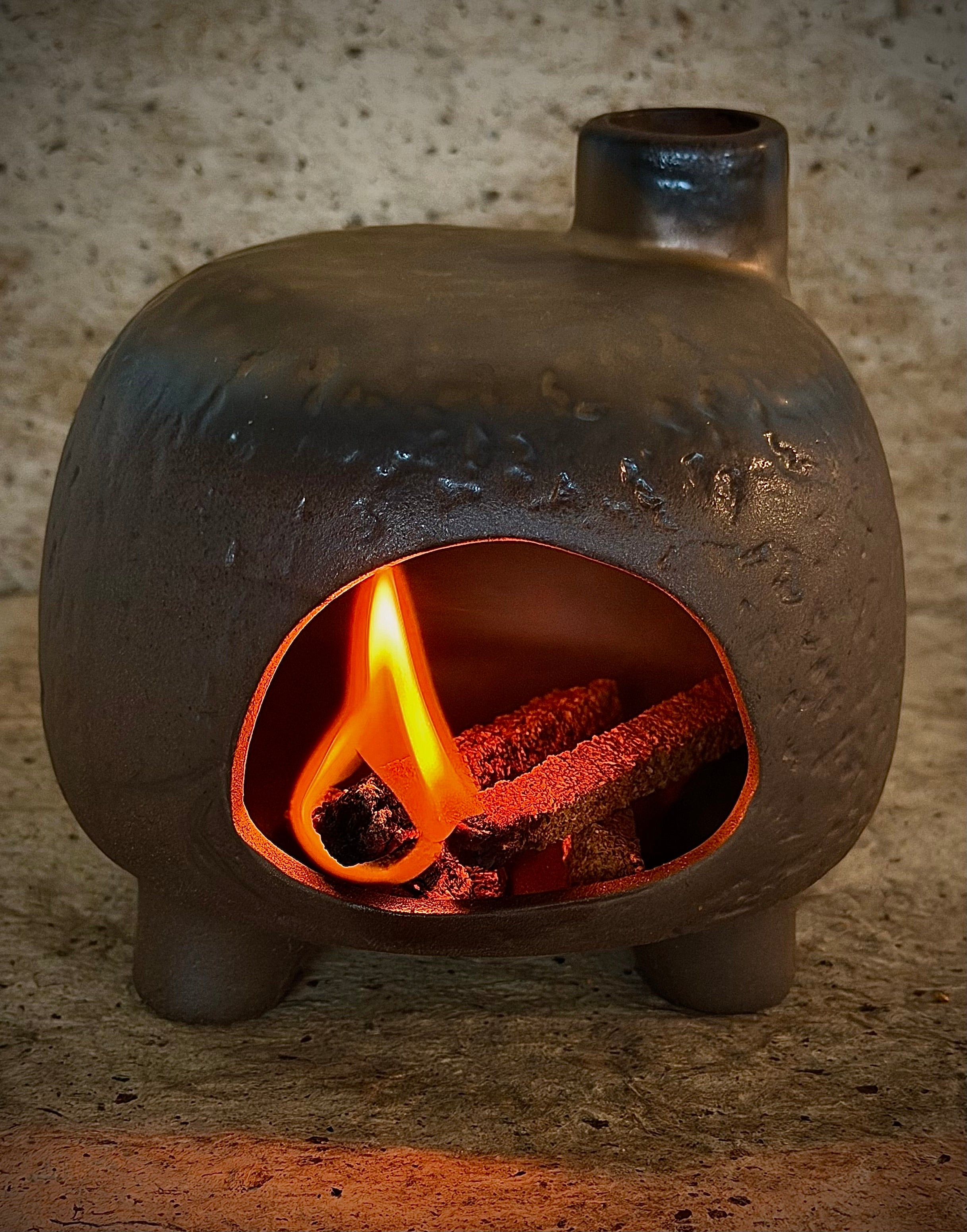 little golden house fireplace