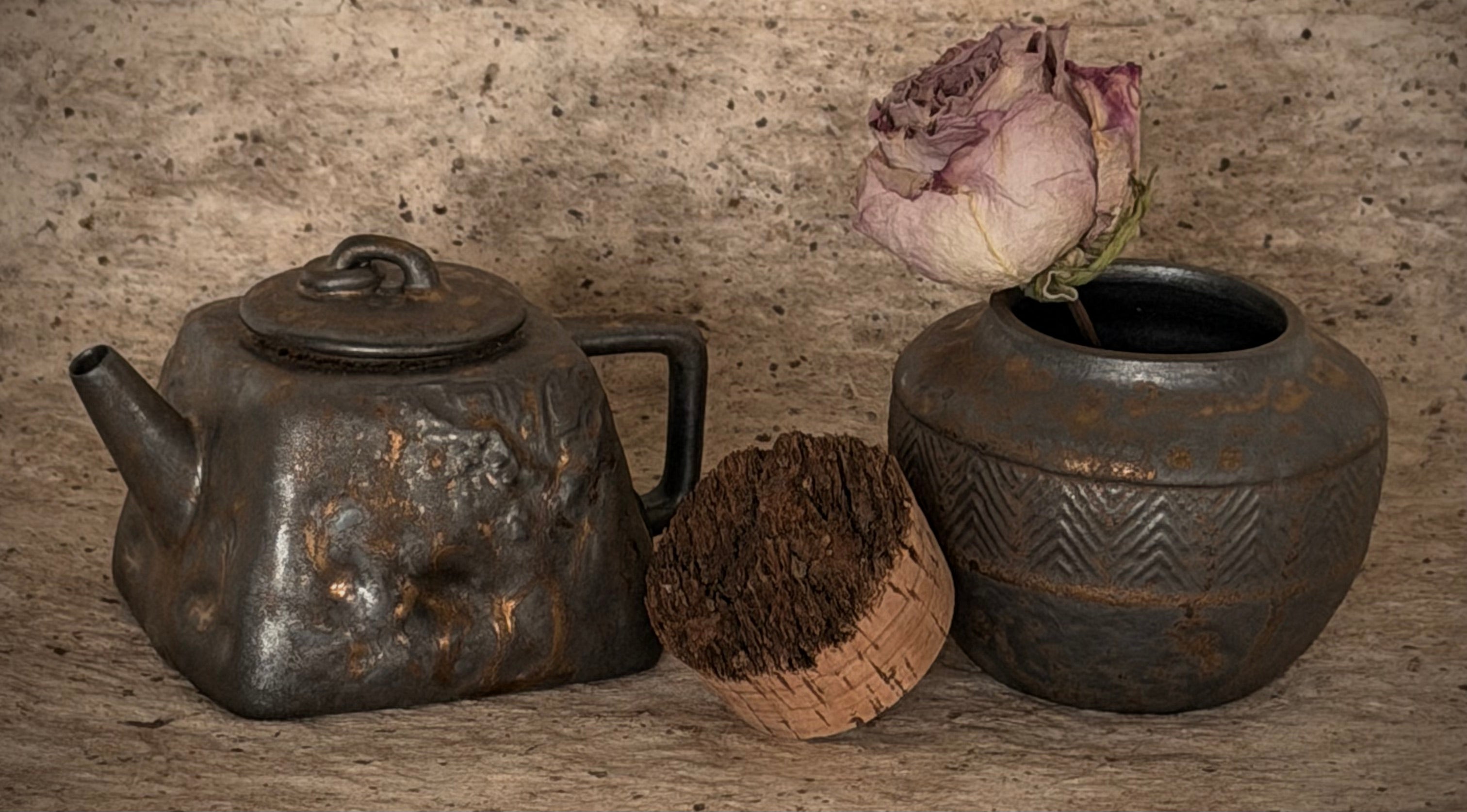 premium ceramic tea caddy and teapot