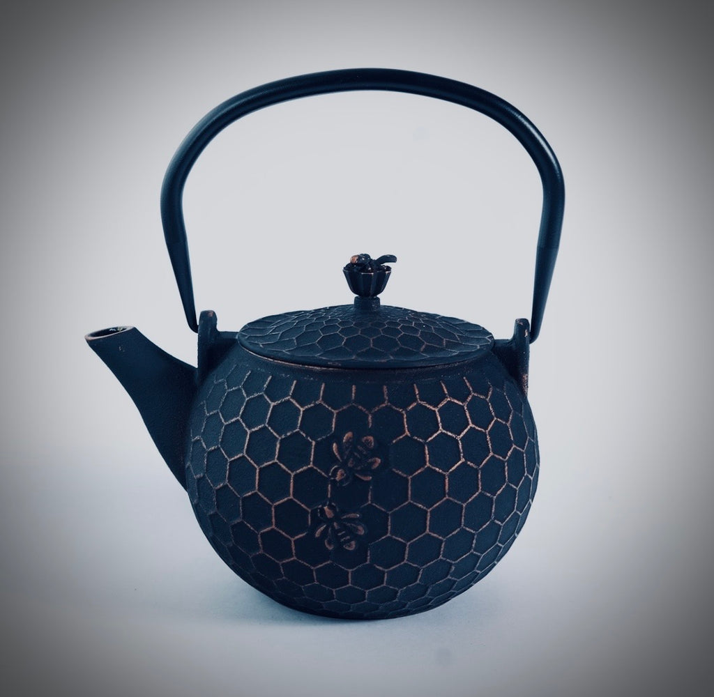 bronze cast iron honeycomb teapot